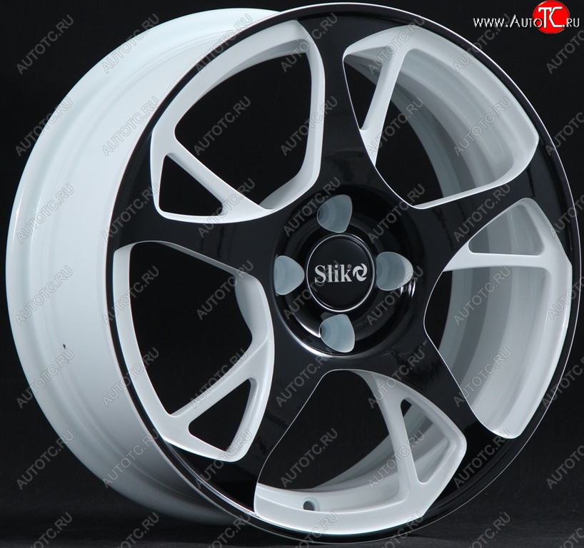 10 999 р. Кованый диск Slik classik R16x6.5 Белый глянцевый с чёрной лицевой поверхностью 6.5x16   (Цвет: Белый глянцевый с чёрной лицевой поверхностью 6.5x16)  с доставкой в г. Керчь