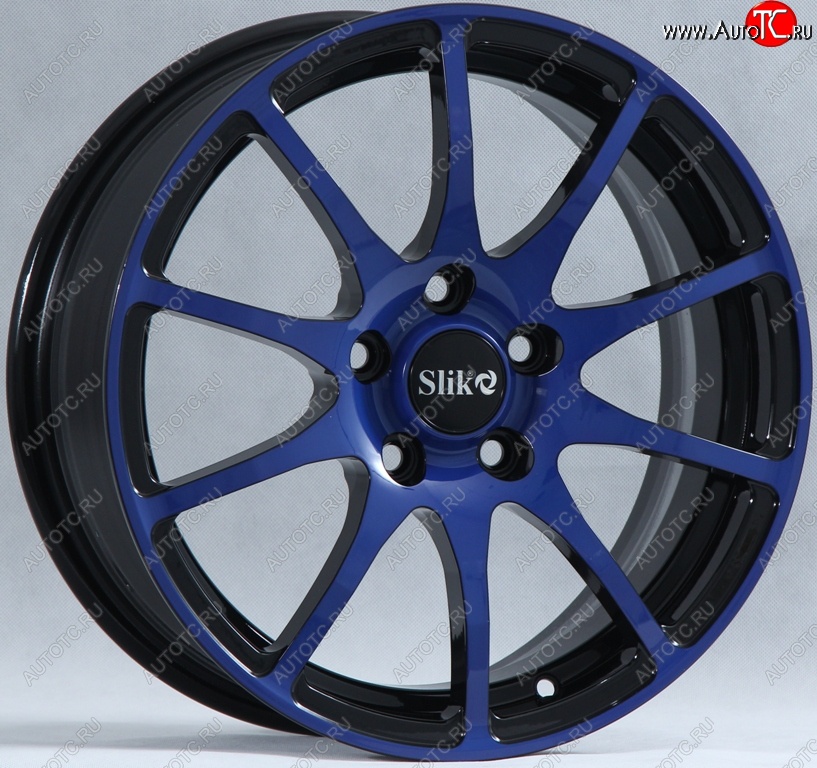 18 999 р. Кованый диск Slik classik R16x6.5 Черный с синей лицевой поверхностью (BRFBLUE) 6.5x16   (Цвет: BRFBLUE)  с доставкой в г. Керчь