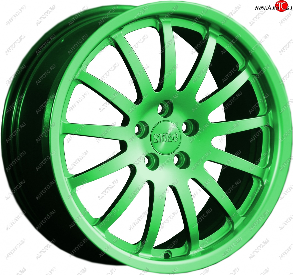 14 599 р. Кованый диск Slik classik R17x7.5 RAL 6038 ярко зеленый (6038) 7.5x17   (Цвет: 6038)  с доставкой в г. Керчь