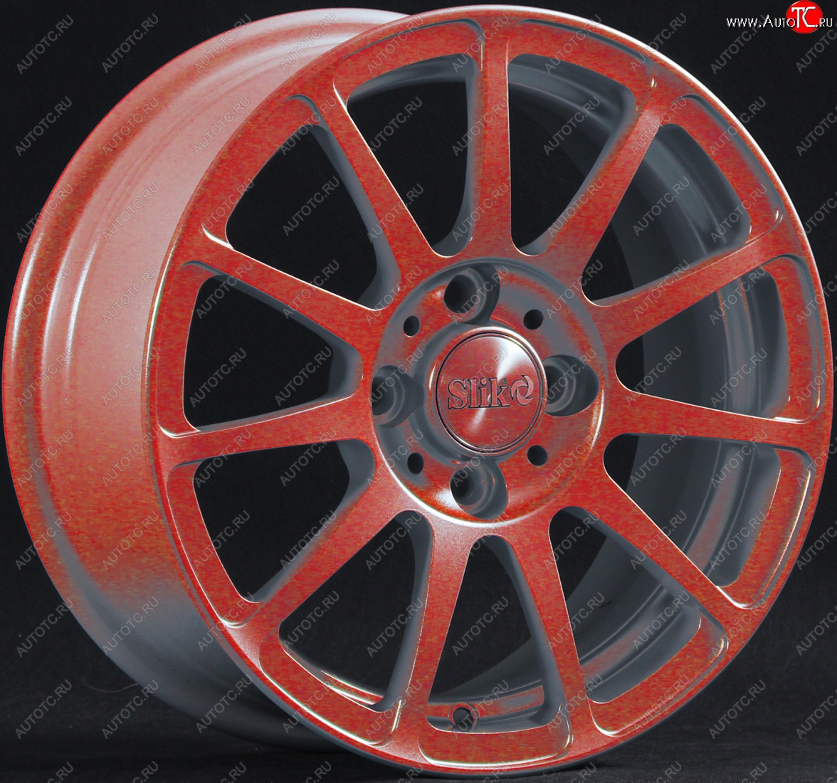12 849 р. Кованый диск Slik Classik 5.5*14 (Cendy - red)   (Цвет: Cendy - red)  с доставкой в г. Керчь