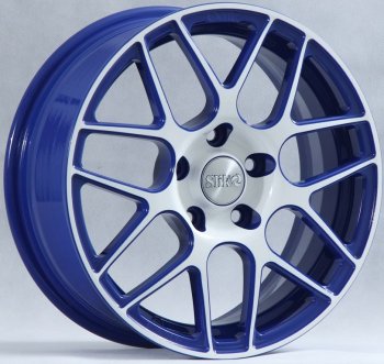 Кованый диск Slik premium R16x6.5 Синий с белой лицевой поверхностью (BLUEFW) 6.5x16  (Цвет: BLUEFW)