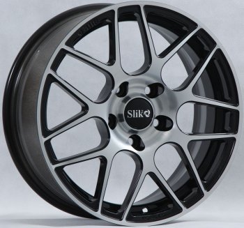 Кованый диск Slik premium R16x6.5 Черный глянцевый с белой лицевой поверхностью (BKFW) 6.5x16  (Цвет: BKFW)