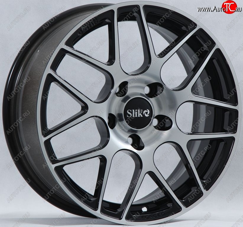 19 449 р. Кованый диск Slik premium R16x6.5 Черный глянцевый с белой лицевой поверхностью (BKFW) 6.5x16   (Цвет: BKFW)  с доставкой в г. Керчь