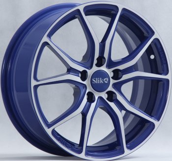 Кованый диск Slik premium R16x6.5 Синий с белой лицевой поверхностью (BLUEFW) 6.5x16  (Цвет: BLUEFW)