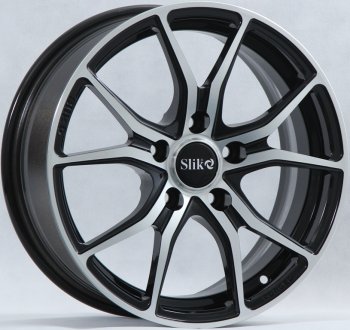 Кованый диск Slik premium R16x6.5 Черный глянцевый с белой лицевой поверхностью (BKFW) 6.5x16  (Цвет: BKFW)