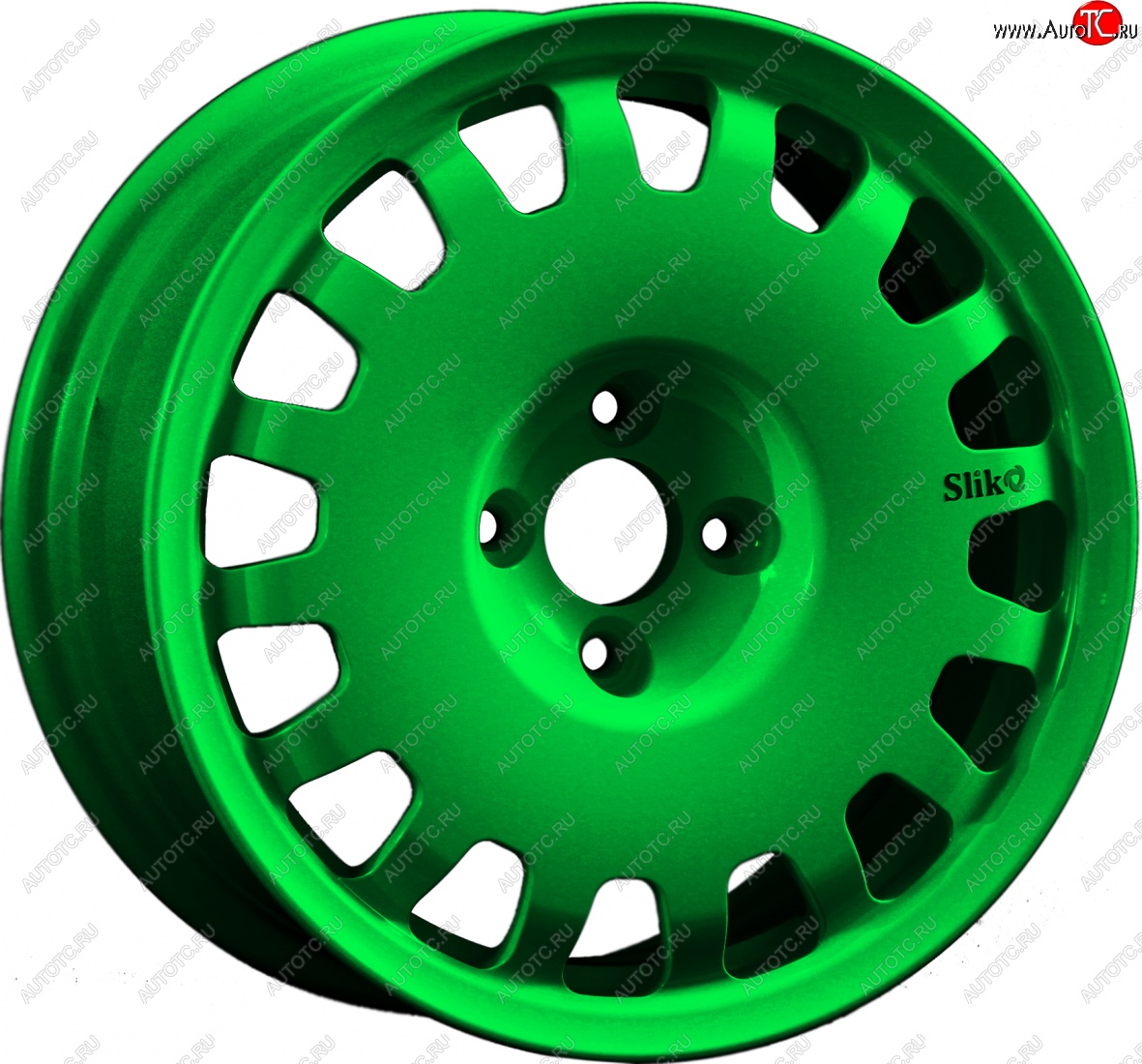 15 249 р. Кованый диск Slik Sport 6.5x15 (Зеленый) 6.5x15/4-5x98-120 D54.1-72.6   (Цвет: Зеленый)  с доставкой в г. Керчь