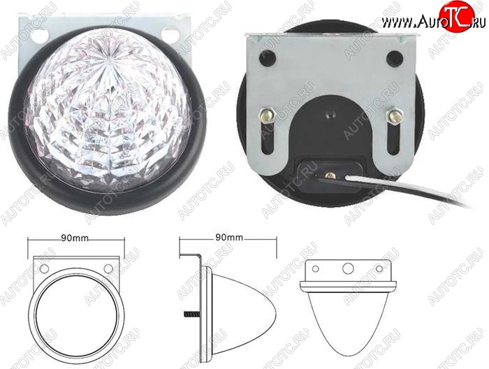 133 р. Универсальный поворотник диодный SAT (12V/24V, белый) Jeep Compass MP дорестайлинг (2016-2022) (12V)  с доставкой в г. Керчь