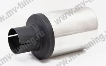 5 399 р. Универсальная насадка на глушитель (Ø100mm, скошенная, перфорированная) MV-TUNING Toyota RAV4 CA20 5 дв. дорестайлинг (2000-2003)  с доставкой в г. Керчь. Увеличить фотографию 3