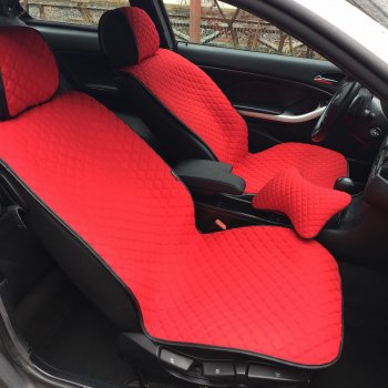 2 799 р. Универсальная накидка на сиденья Lord Autofashion Кристалл (трикотаж, 2 места)   (Красный)  с доставкой в г. Керчь. Увеличить фотографию 2