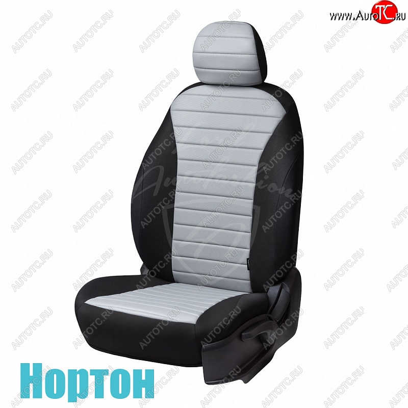 4 549 р. Комплект универсальных чехлов для сидений Lord Autofashion Нортон (трикотаж)   (Черный, вставка светло-серая)  с доставкой в г. Керчь