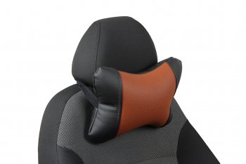 Подушка под шею AUTOPILOT Экокожа  (Черный + Коричневый)