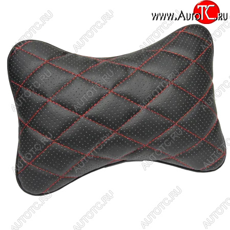 349 р. Подушка-косточка Lord Autofashion Ромб (Илана+Орегон)   (Черный + Черный + Красный)  с доставкой в г. Керчь
