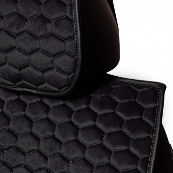 3 399 р. Комплект накидок на сиденья Lord Autofashion Тейлор (велюр, 2 места)   (Чёрный)  с доставкой в г. Керчь. Увеличить фотографию 3