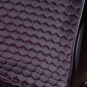 3 399 р. Комплект накидок на сиденья Lord Autofashion Тейлор (велюр, 2 места)   (Чёрный/Красный)  с доставкой в г. Керчь. Увеличить фотографию 4