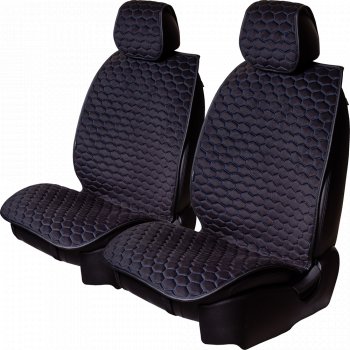 Комплект накидок на сиденья Lord Autofashion Тейлор (велюр, 2 места)  (Чёрный/Синий)