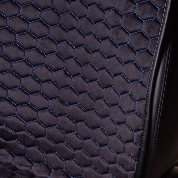 3 399 р. Комплект накидок на сиденья Lord Autofashion Тейлор (велюр, 2 места)   (Чёрный/Синий)  с доставкой в г. Керчь. Увеличить фотографию 2