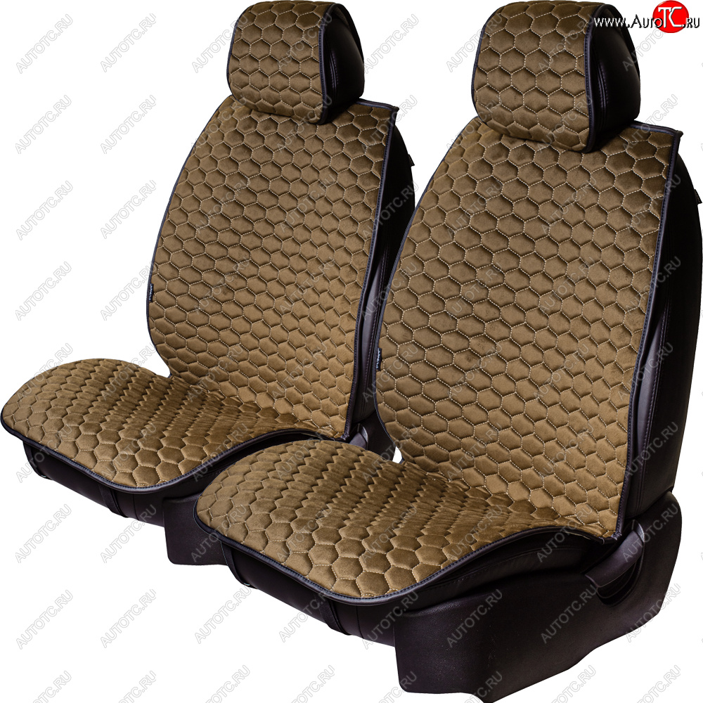 3 399 р. Комплект накидок на сиденья Lord Autofashion Тейлор (велюр, 2 места)   (Бронза 365)  с доставкой в г. Керчь