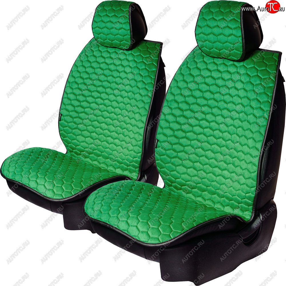 3 399 р. Комплект накидок на сиденья Lord Autofashion Тейлор (велюр, 2 места)   (Зелёный 1655)  с доставкой в г. Керчь
