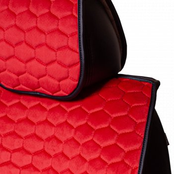 3 399 р. Комплект накидок на сиденья Lord Autofashion Тейлор (велюр, 2 места)   (Красный 4206)  с доставкой в г. Керчь. Увеличить фотографию 3