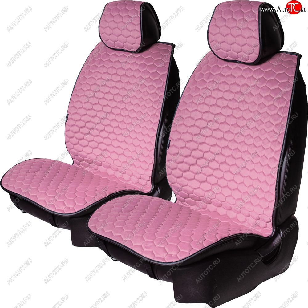 3 399 р. Комплект накидок на сиденья Lord Autofashion Тейлор (велюр, 2 места)   (Розовый 465)  с доставкой в г. Керчь