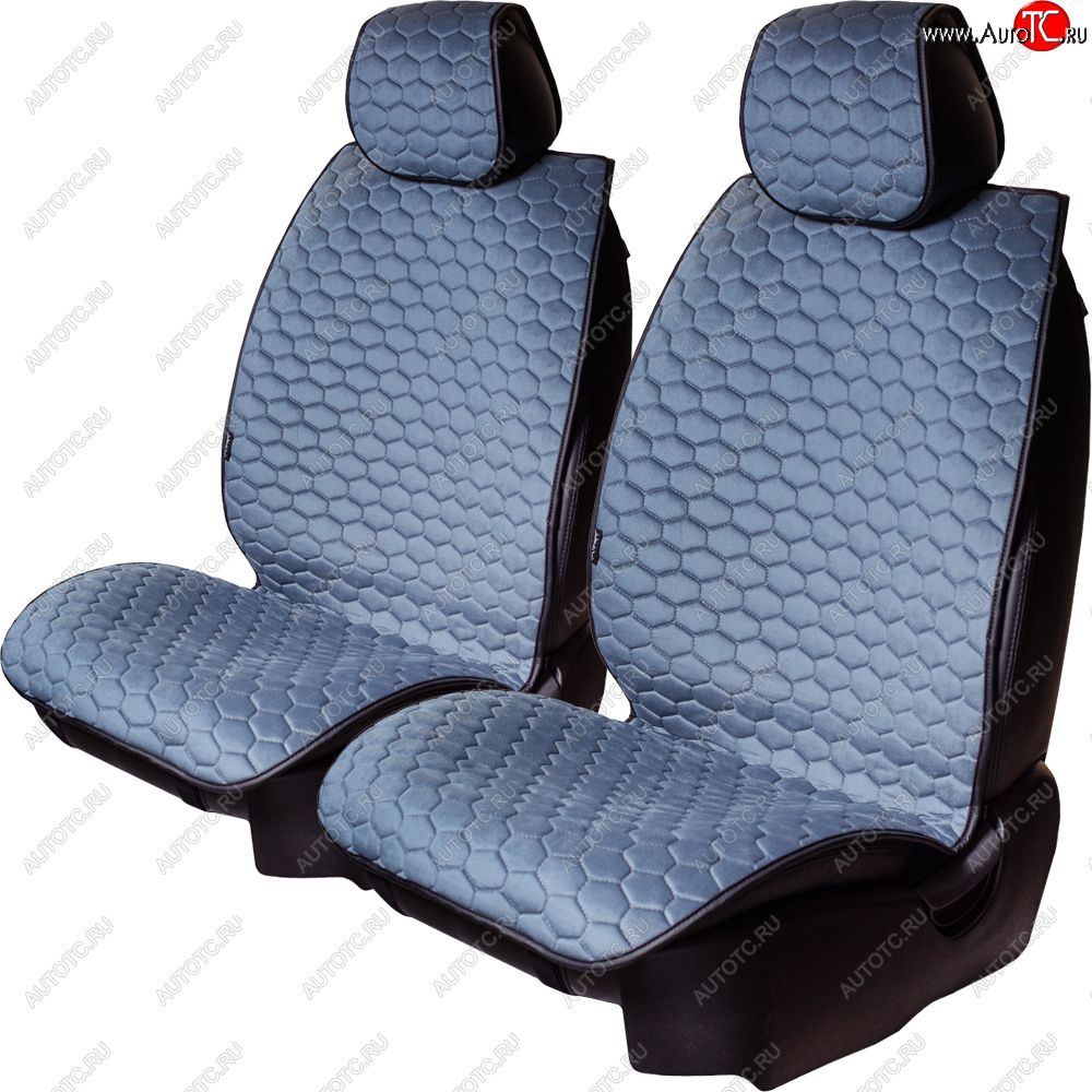 3 399 р. Комплект накидок на сиденья Lord Autofashion Тейлор (велюр, 2 места)   (Серо-голубой 290)  с доставкой в г. Керчь