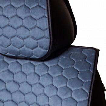 3 399 р. Комплект накидок на сиденья Lord Autofashion Тейлор (велюр, 2 места)   (Серо-голубой 290)  с доставкой в г. Керчь. Увеличить фотографию 3