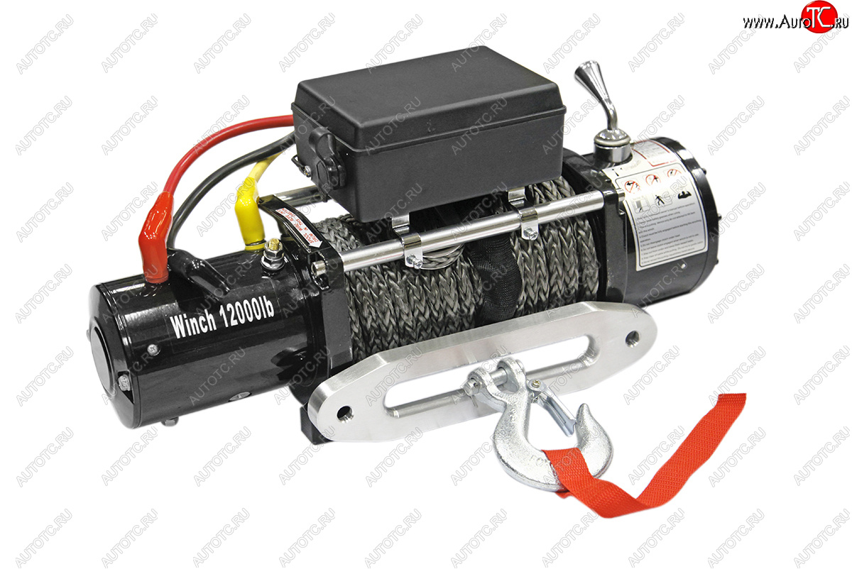 24 499 р. Лебёдка электрическая 12000 lbs 5443 кг Electric Winch (влагозащищенная)   (синтетический трос)  с доставкой в г. Керчь