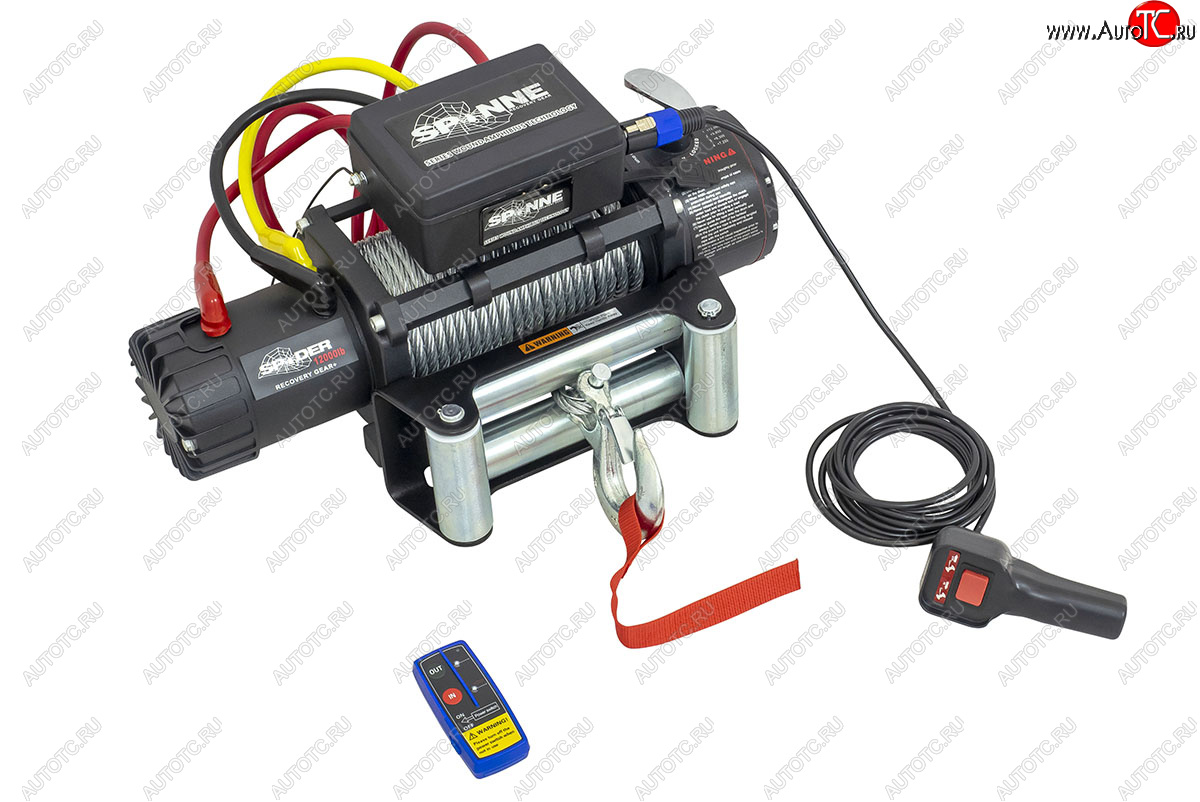28 999 р. Лебёдка электрическая SPIDER 12000 lbs 5443 кг Electric Winch (влагозащищенная)   (стальной трос)  с доставкой в г. Керчь