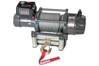 Лебёдка электрическая 20000 lbs Runva (влагозащищенная)  (стальной трос, 24v)