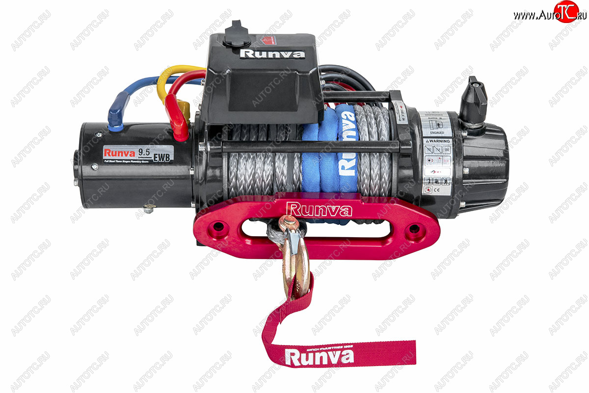 95 309 р. Лебёдка электрическая 9500 lbs 4350 кг Runva (влагозащищенная)   (синтетический трос)  с доставкой в г. Керчь
