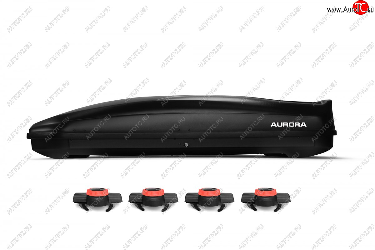 24 099 р. Багажный бокс AURORA (560 л/213x84x42 см, двусторонний, крепление краб) на крышу   (Black LC)  с доставкой в г. Керчь