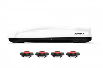 Багажный бокс AURORA (560 л/213x84x42 см, двусторонний, крепление краб) на крышу  (White LC)
