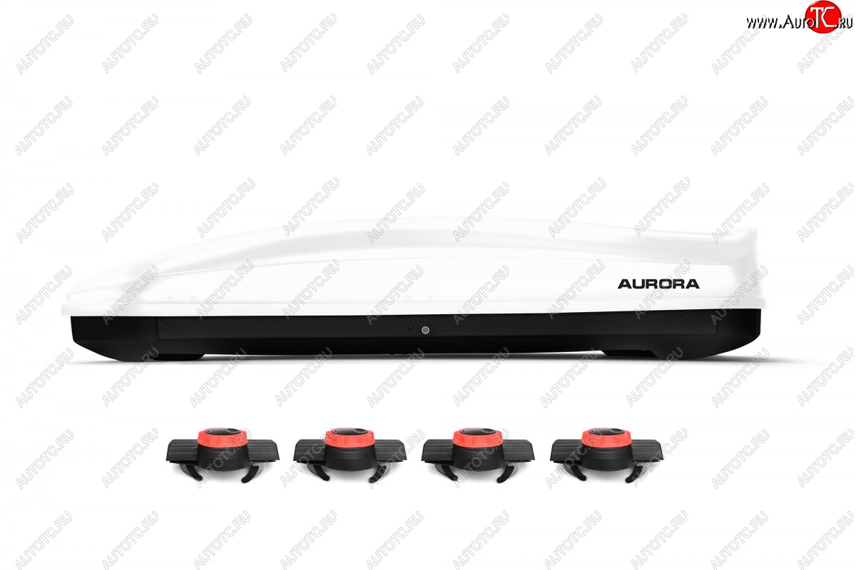 24 099 р. Багажный бокс AURORA (560 л/213x84x42 см, двусторонний, крепление краб) на крышу   (White LC)  с доставкой в г. Керчь
