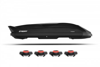 Автобокс CYBORT Inception (206x86x40 см, быстросъемное крепление Краб)  (Black Metallic Glossy)