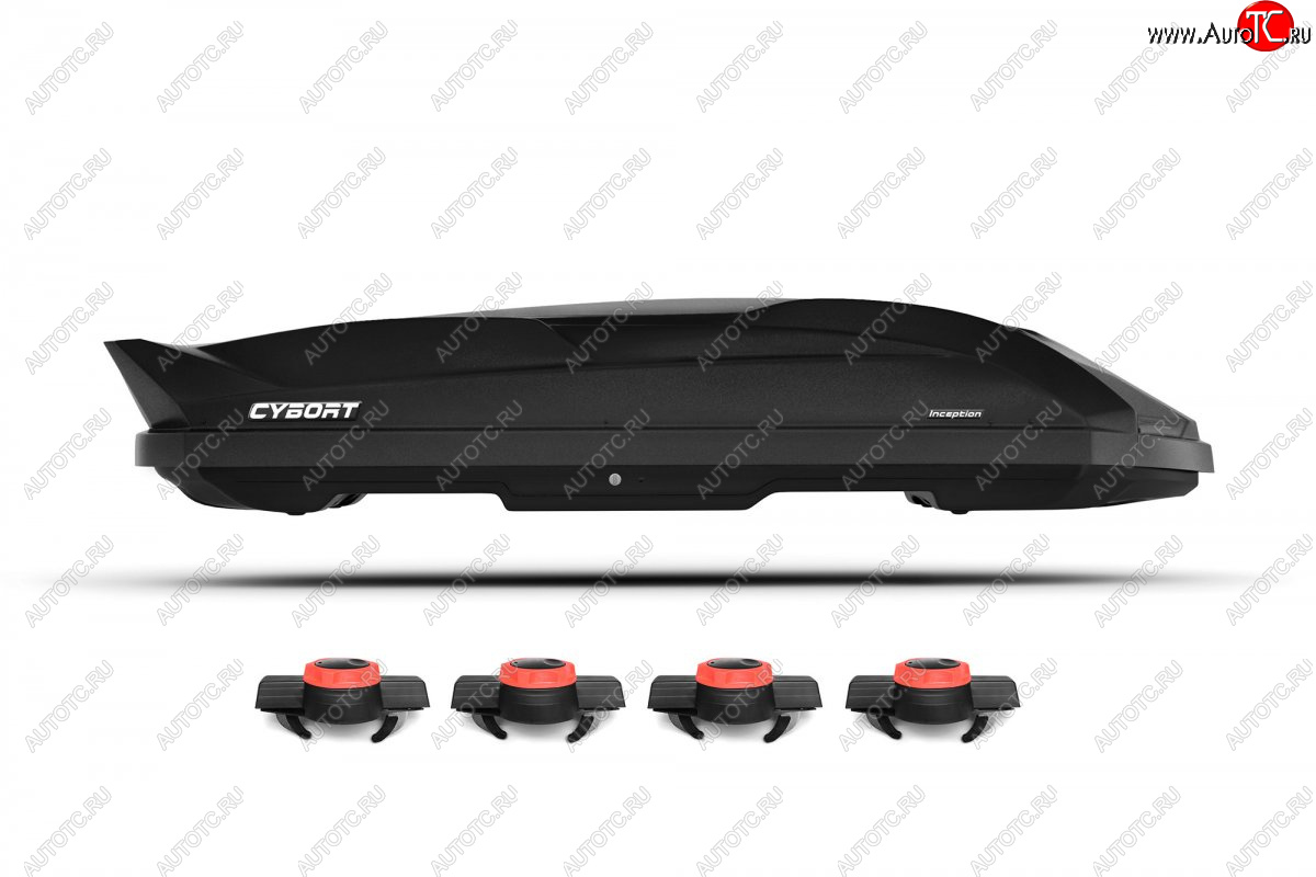 44 799 р. Автобокс CYBORT Inception (206x86x40 см, быстросъемное крепление Краб)   (Black Metallic Glossy)  с доставкой в г. Керчь