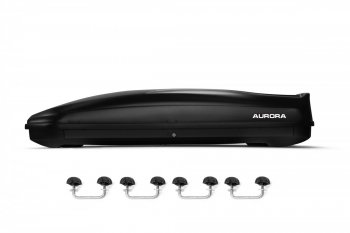 Багажный бокс AURORA (560 л/213x84x42 см, двусторонний, крепление скоба) на крышу  (Black LC)