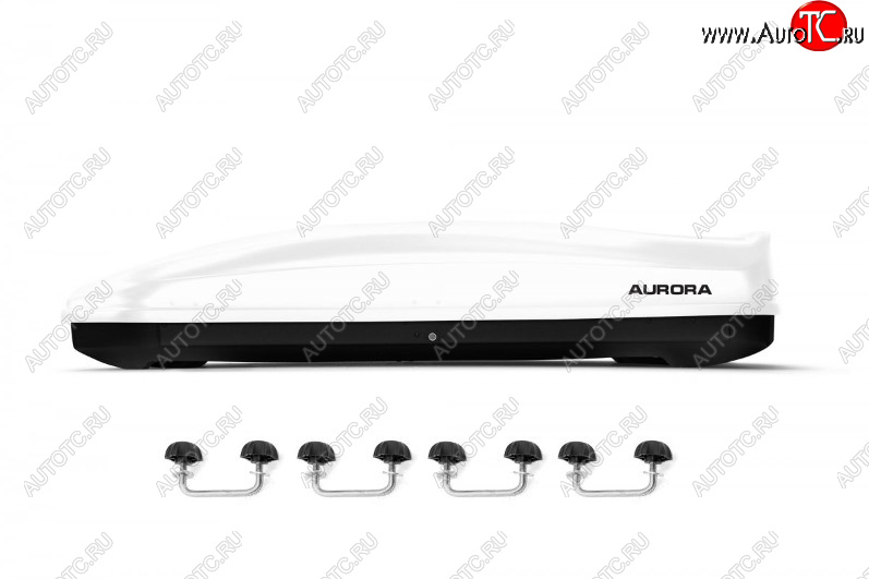 26 099 р. Багажный бокс AURORA (560 л/213x84x42 см, двусторонний, крепление скоба) на крышу   (White Glossy)  с доставкой в г. Керчь