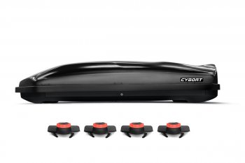 Багажный бокс CYBORT CarGO (580 л./216x85x46 см, двусторонний, крепление краб) на крышу  (Black Glossy)