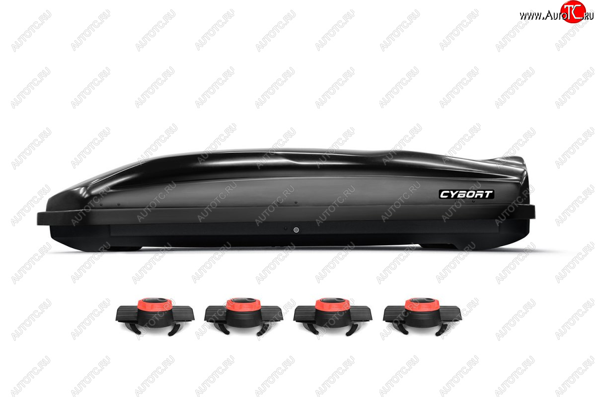37 999 р. Багажный бокс CYBORT CarGO (580 л./216x85x46 см, двусторонний, крепление краб) на крышу   (Black Glossy)  с доставкой в г. Керчь