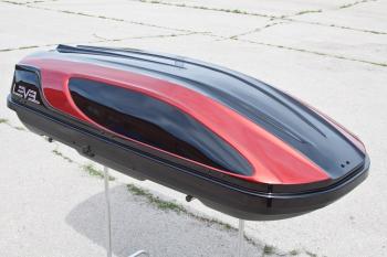 Автобокс LEVEL Касатка (450 л. 190х80х45 см)  (Черно-красный)