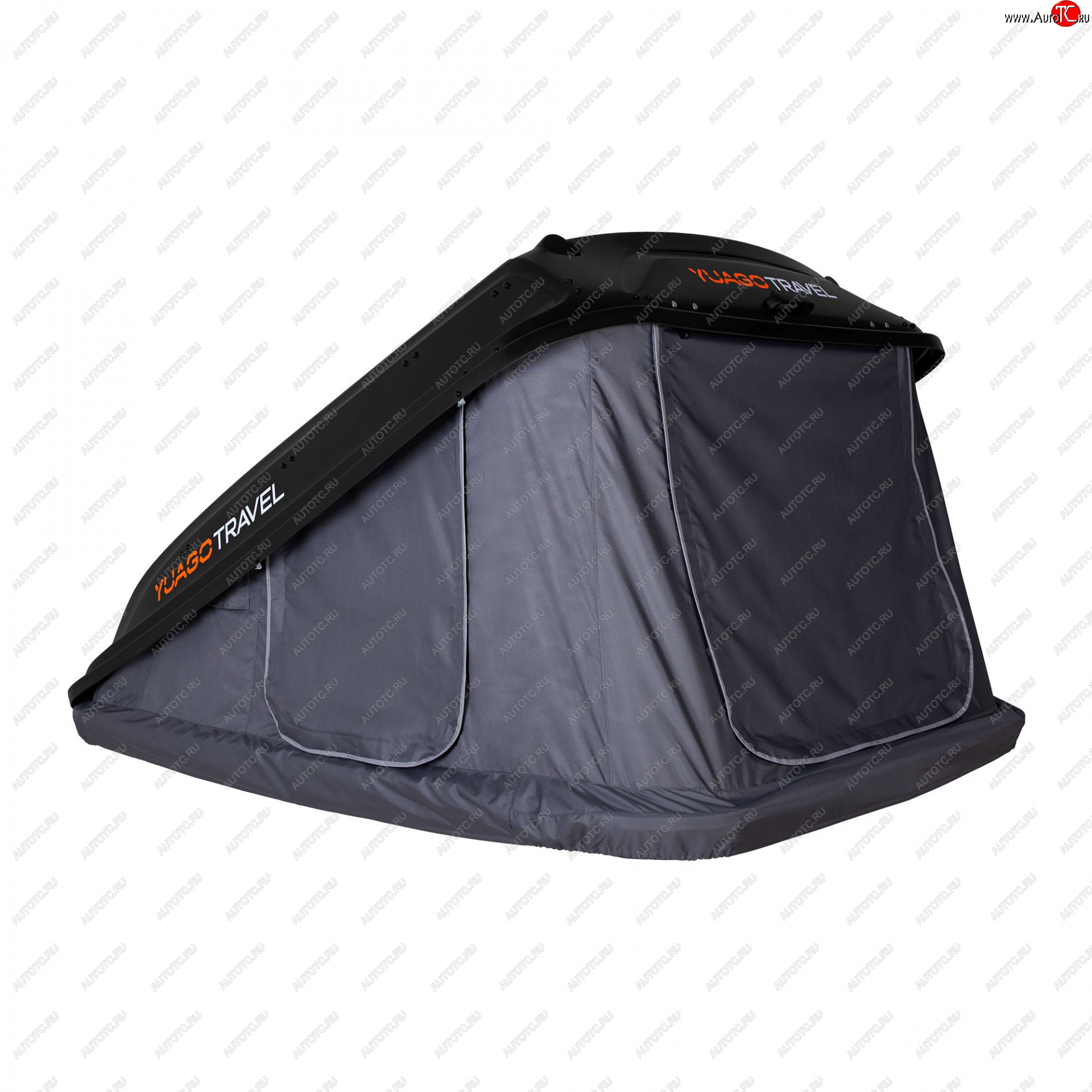 121 999 р. Багажный бокс-палатка Yuago Travel 2.0 (зима, 1000 л/230x160x35 см) на крышу Opel Mokka  дорестайлинг (2012-2016) (Черный бокс, тент графит)  с доставкой в г. Керчь