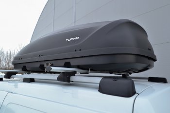 21 749 р. Автобокс PT GROUP(410л., 177х81х46, одностороннее открывание) Turino 1 черный Mercedes-Benz CLS class C218 (2011-2017) (Черный)  с доставкой в г. Керчь. Увеличить фотографию 3