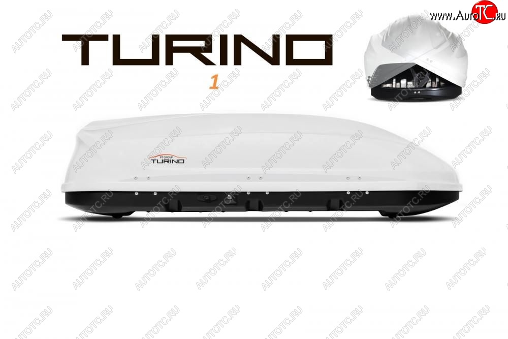 23 199 р. Автобокс PT GROUP (410л., 177х81х46, двустороннее открывание) Turino 1 белый   (Белый)  с доставкой в г. Керчь