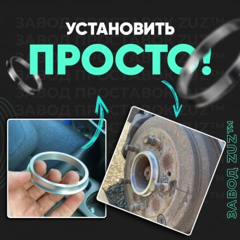 1 199 р. Алюминиевое центровочное кольцо (4 шт) ЗУЗ 77.8 x 100.0    с доставкой в г. Керчь. Увеличить фотографию 2