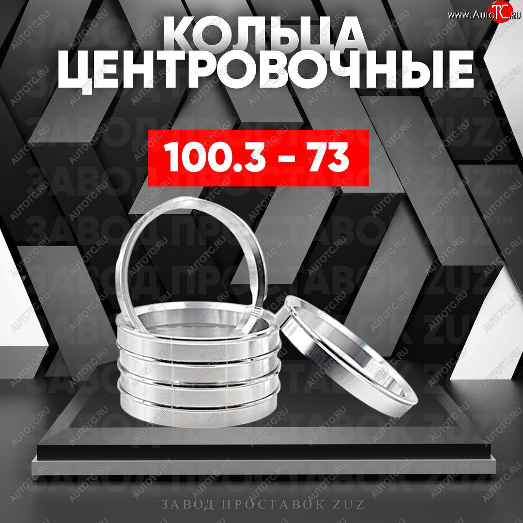 1 849 р. Алюминиевое центровочное кольцо   (4 шт) ЗУЗ 73.0 x 100.3   с доставкой в г. Керчь