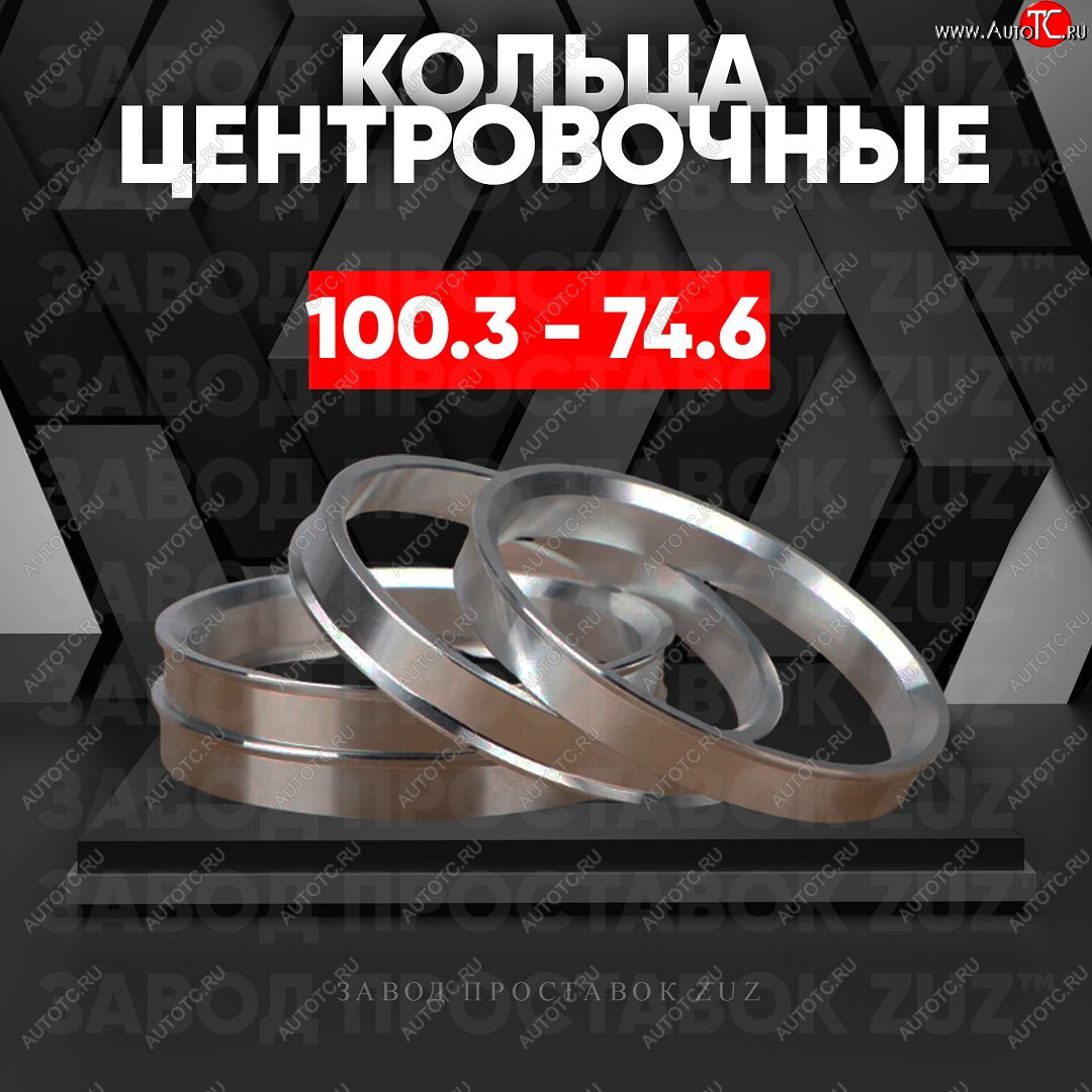 1 849 р. Алюминиевое центровочное кольцо   (4 шт) ЗУЗ 74.6 x 100.3    с доставкой в г. Керчь