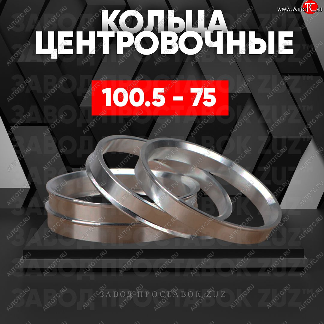 1 849 р. Алюминиевое центровочное кольцо   (4 шт) ЗУЗ 74.6 x 100.5    с доставкой в г. Керчь