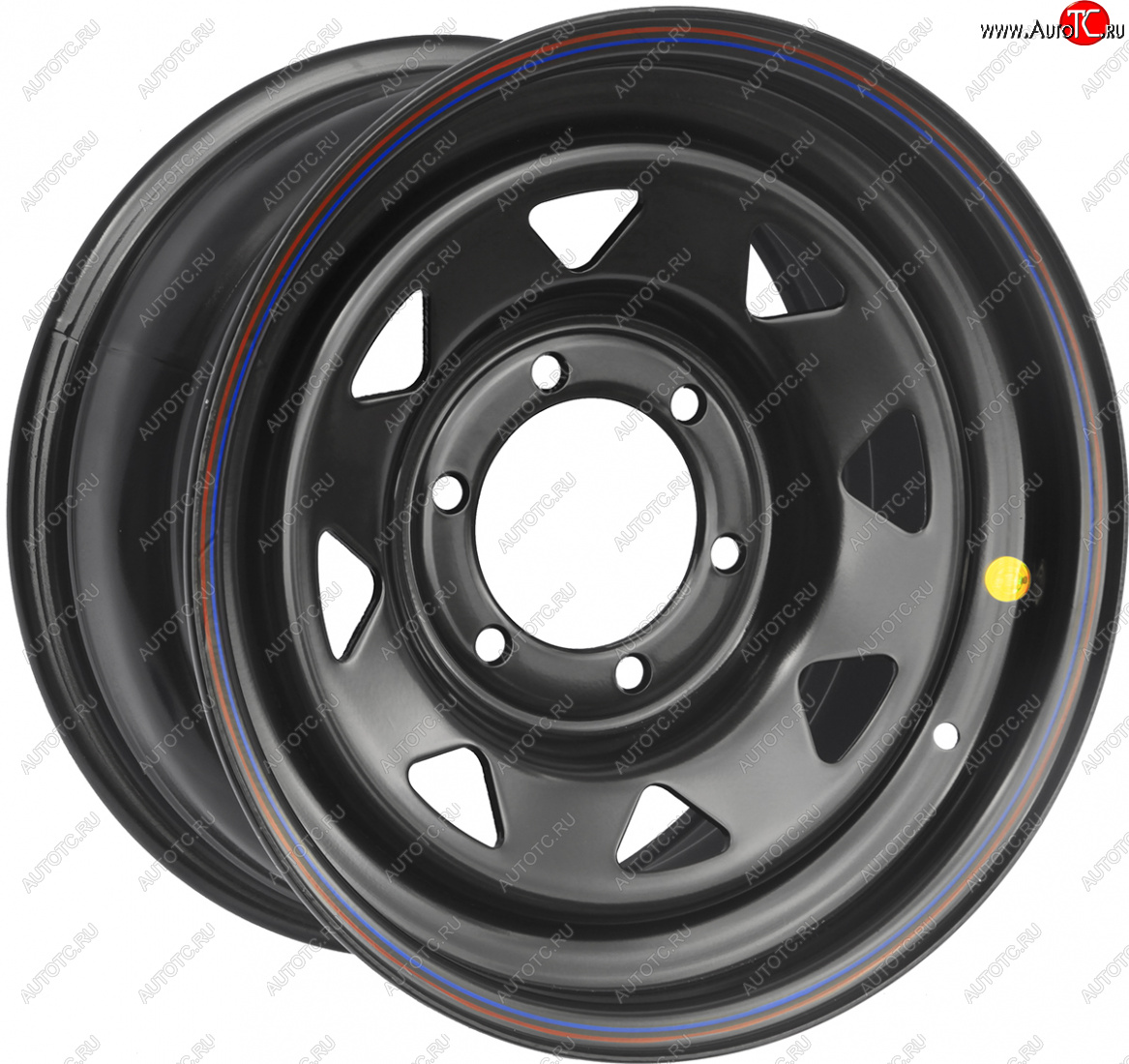 6 599 р. Штампованый диск OFF-ROAD Wheels (стальной усиленный, треугольник мелкий - черный). 8.0 x 16    с доставкой в г. Керчь