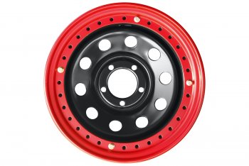 11 829 р. Штампованый диск OFF-ROAD Wheels (усиленный, с бедлоком) 8.0x15   (Цвет: черный-красный)  с доставкой в г. Керчь. Увеличить фотографию 2