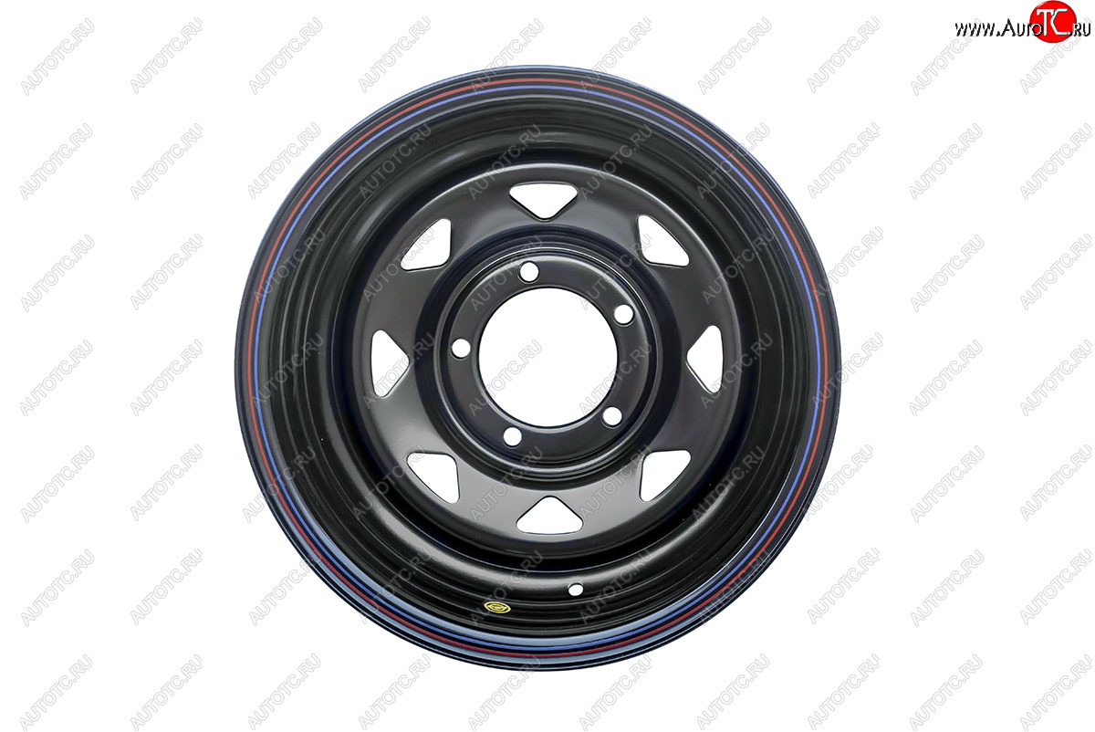 5 169 р. Штампованый диск OFF-ROAD Wheels (треугольник мелкий, усиленный, только на барабанные тормоза) 8.0x15   (Цвет: черный)  с доставкой в г. Керчь